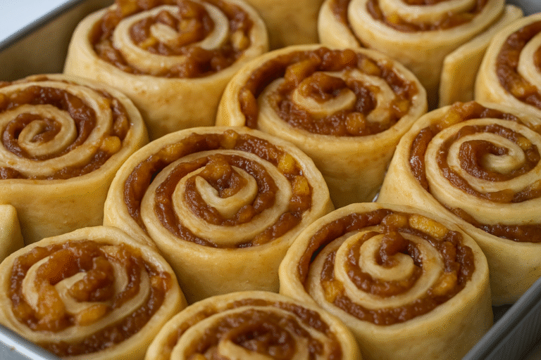 Caramel Apple Cinnamon Rolls with Caramel Glaze