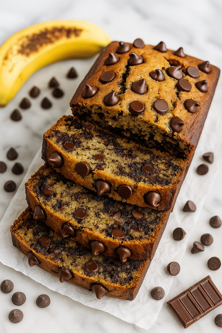 Super Moist Chocolate Chip Banana Bread Recipe