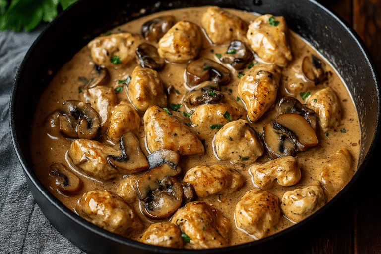 Creamy Garlic Mushroom Chicken Skillet