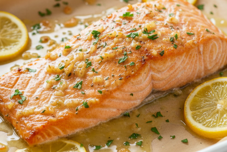 Garlic Butter Baked Salmon :