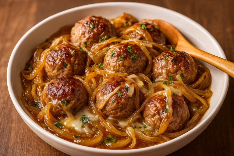 Juicy Seasoned French Onion Meatballs Recipe :