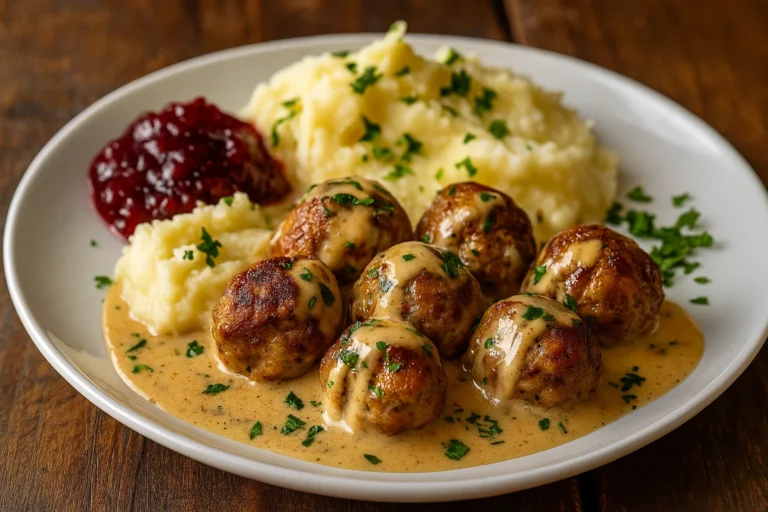 Authentic Swedish Meatballs with a Creamy Twist :