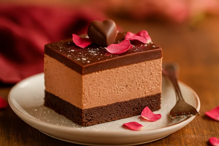 Layered Chocolate Mousse Brownies for Valentine’s Dessert Ideas