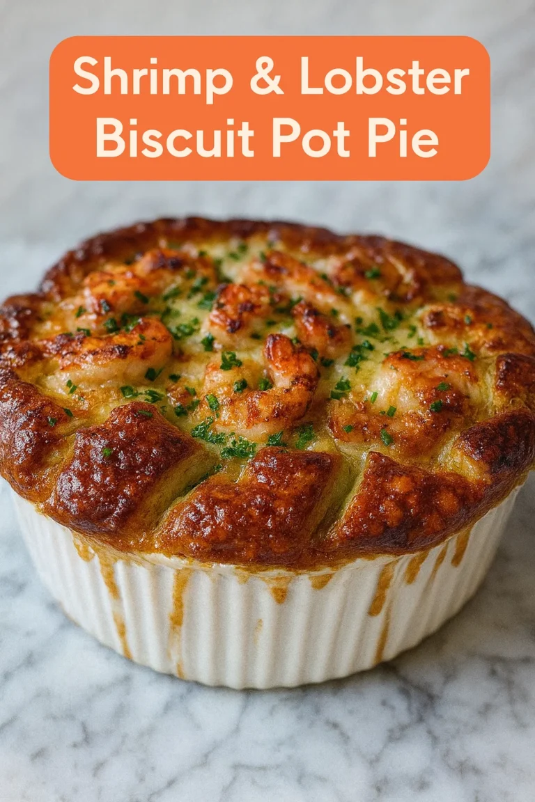 Indulge in a Savory Shrimp  Lobster Biscuit Pot Pie