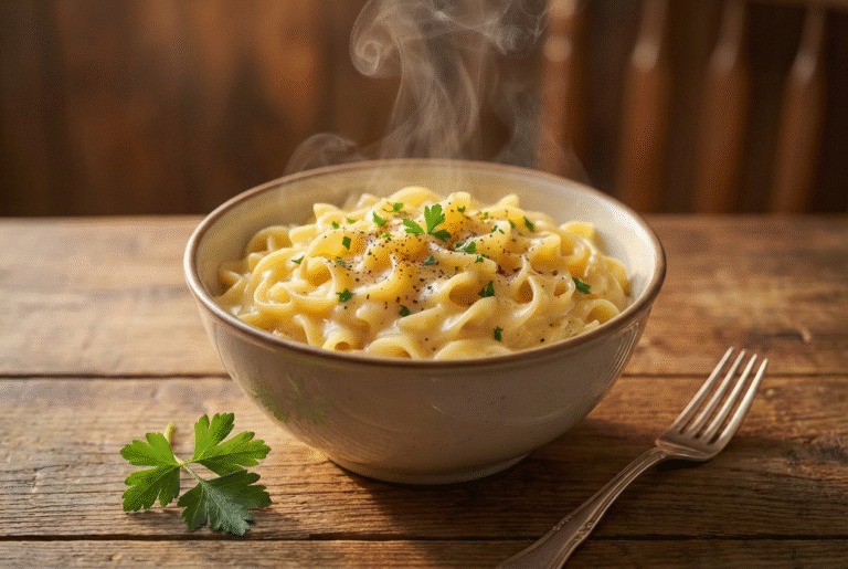Creamy Cafeteria Noodles – A Comfort Food Classic You’ll Crave