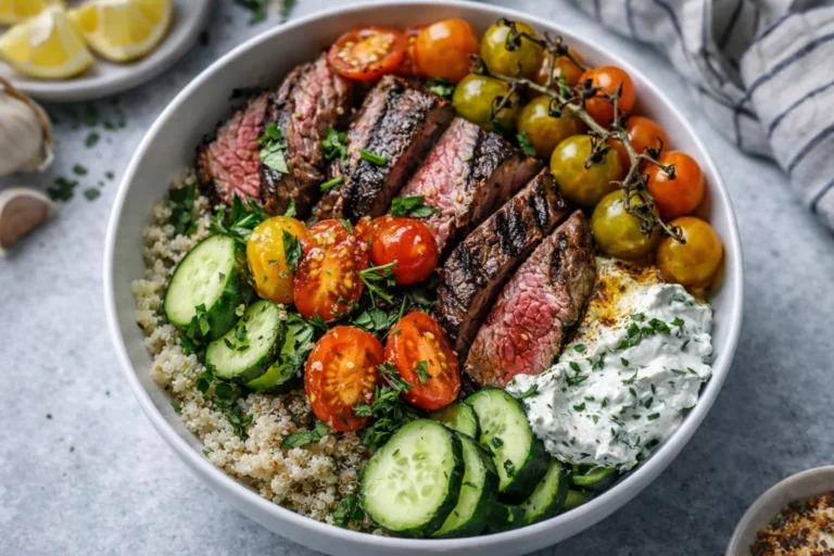 Cozy Mediterranean Steak Bowl