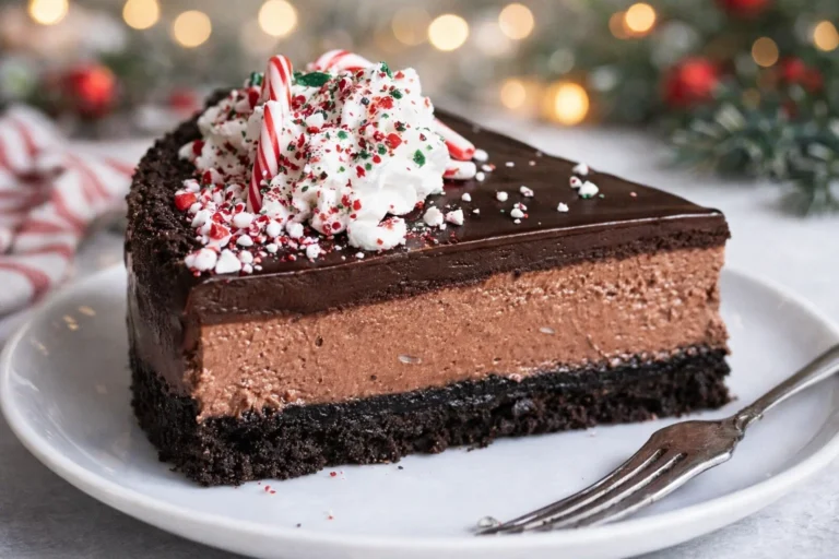 Easy Holiday Chocolate Peppermint Cheesecake