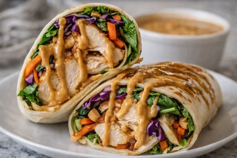 Easy Thai Peanut Chicken Wraps