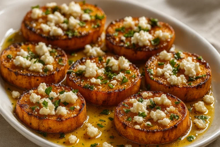 Healthy Dinner Recipes Roasted Sweet Potato Rounds with Honey  Feta Bliss for a Delightful Meal