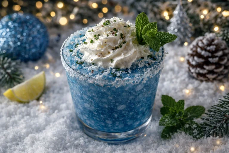 Jack Frost Cocktail  A Stunning Blue Coconut Holiday Drink