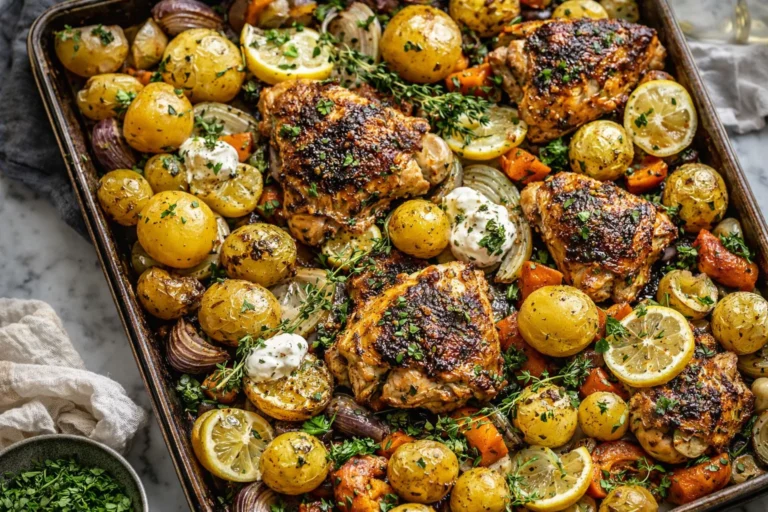 Sheet Pan Lemon Balsamic Chicken and Potatoes for Easy Healthy Dinner