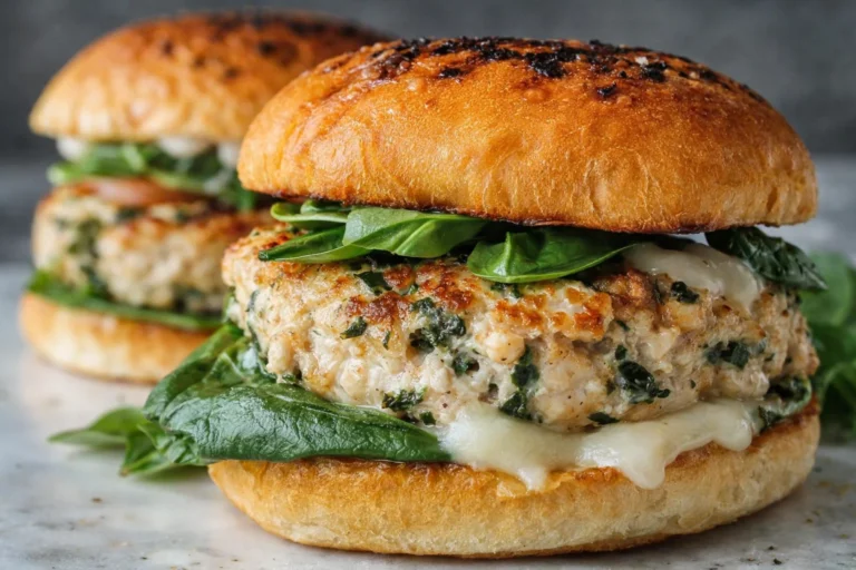 White Cheddar Spinach Chicken Burgers A Simple  Healthy Recipe for Dinner