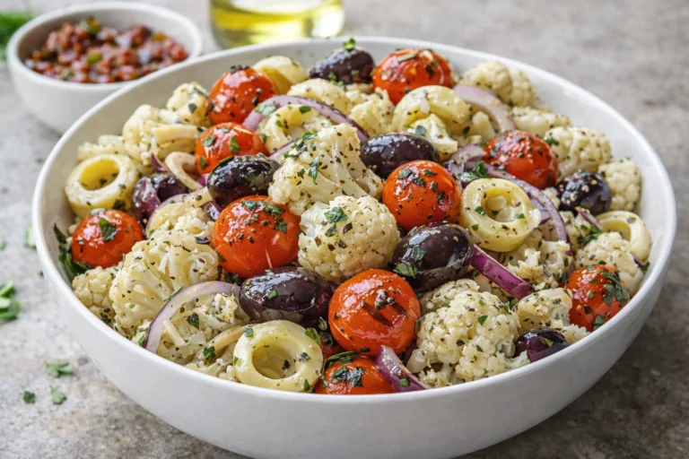 Cozy Mediterranean Marinated Cauliflower Salad