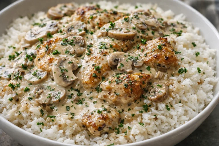 Creamy Smothered Chicken and Rice A Simple Comfort Dinner Recipe