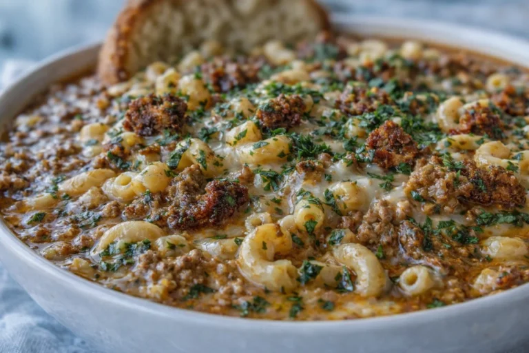 Delicious Cheeseburger Mac Soup That Will Keep You Coming Back for More