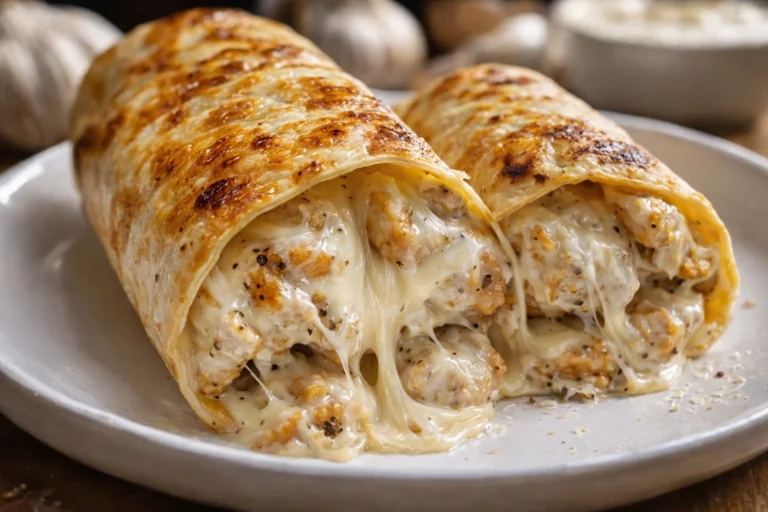 Great Cheesy Garlic Chicken Wraps