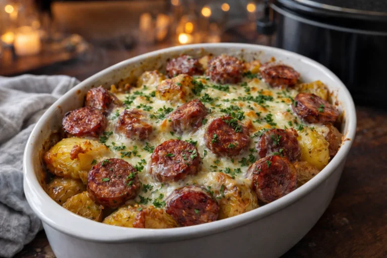 Delicious Slow Cooker Sausage  Potato Casserole  Perfect for Cozy Nights