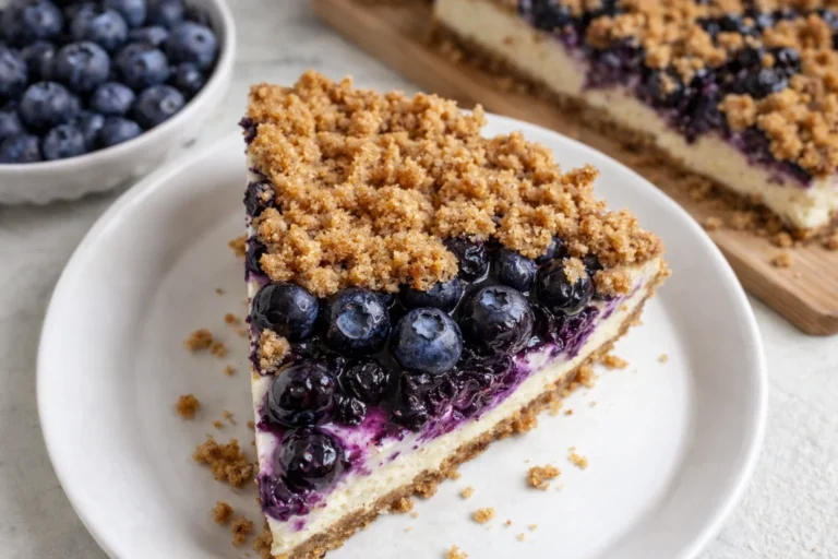Tasty Blueberry Crumble Cheesecake