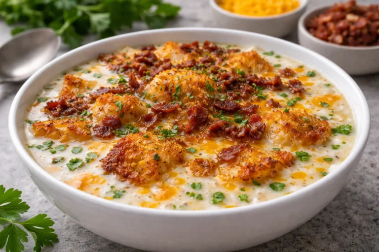 Irresistible Crock Pot Crack Potato Soup  – Creamy  Cheesy Bliss