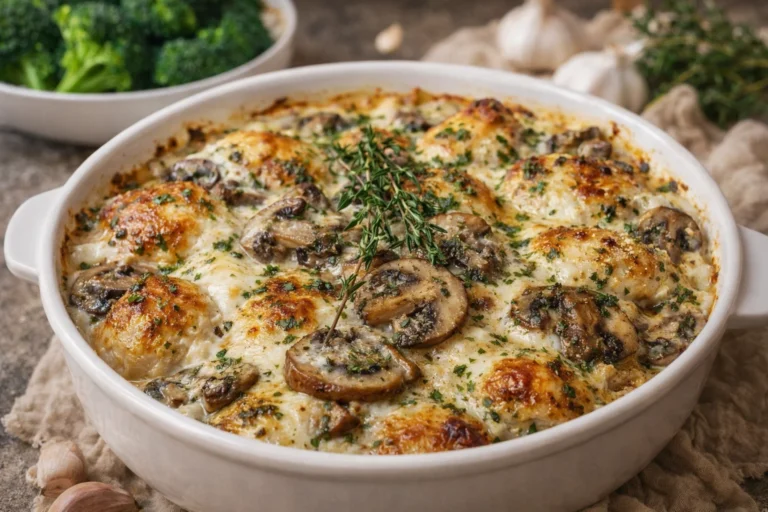 Keto Garlic Mushroom Chicken Casserole Recipe for Easy Dinners