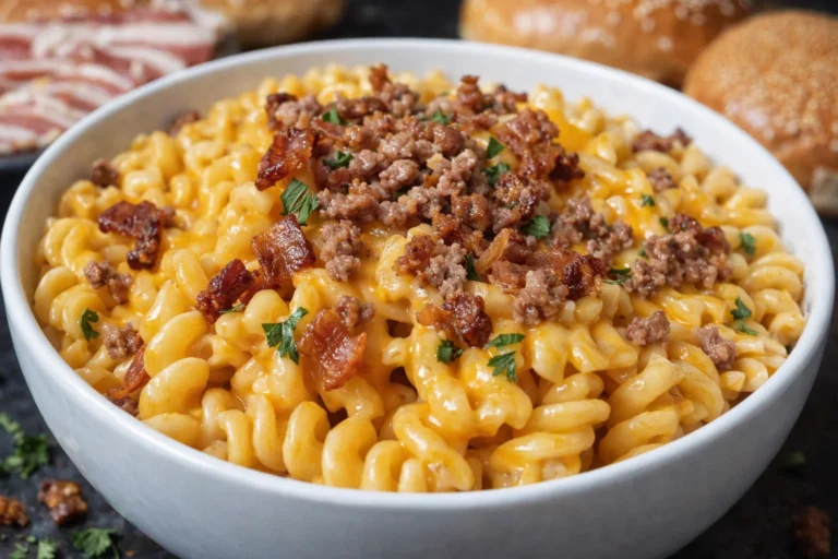 Tasty Loaded Bacon Cheeseburger Pasta