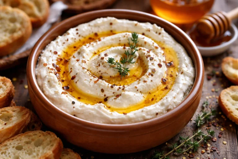 Tasty Spicy Ricotta Dip With Hot Honey