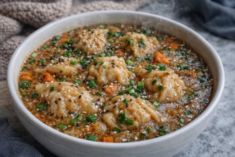 Warm  Cozy Homemade Potsticker Soup