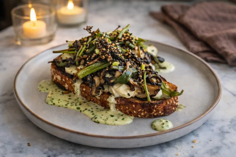 Comfort Food Mushroom Scallion Tartine