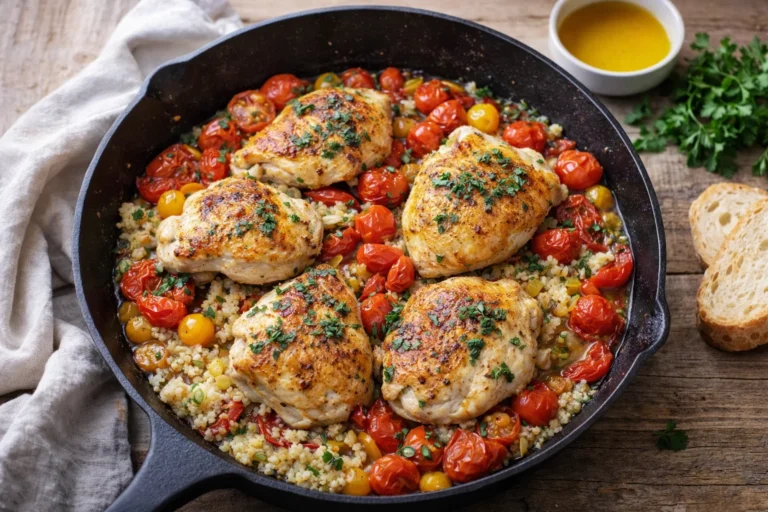Skillet Chicken with Fresh Tomatoes for Dinner