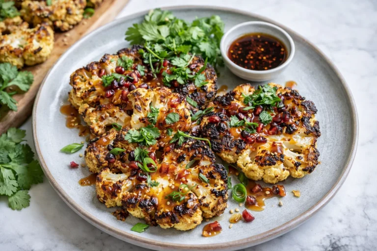 Delicious Spicy Maple Miso Cauliflower Steaks