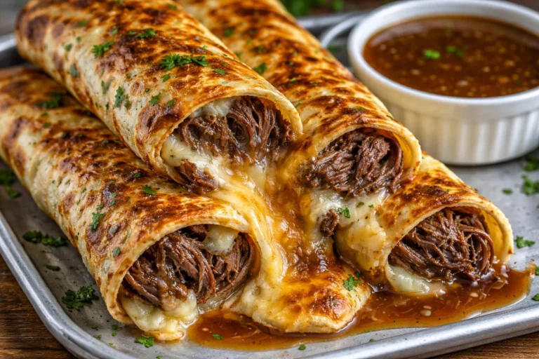 Savory French Dip Tortilla Roll Ups Quick and Easy Recipe for Lunch or Dinner