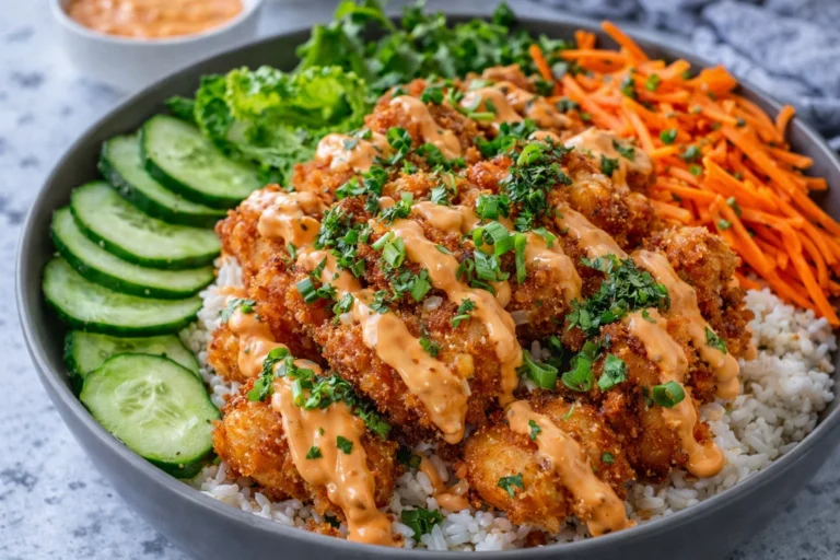 Bang Bang Chicken Rice Bowl Quick and Easy Dinner Recipe for Families