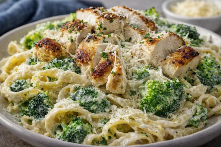 Creamy Garlic Chicken Alfredo with Broccoli A Quick and Easy Dinner Recipe
