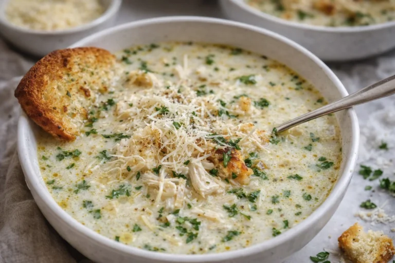 Creamy Garlic Parmesan Chicken Soup  A Quick and Easy Dinner Recipe