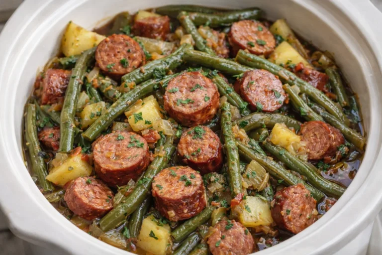 Crockpot Kielbasa and Green Beans A Simple One-Pot Family Dinner Recipe