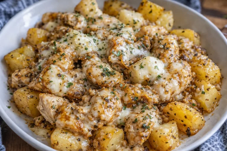 Slow Cooker Garlic Parmesan Chicken and Potatoes Easy Family Dinner Recipe
