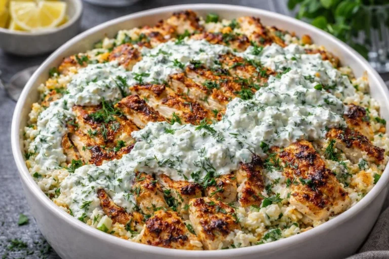 Dump-and-Bake Chicken Tzatziki Casserole Simple Family Recipe for Easy Dinners