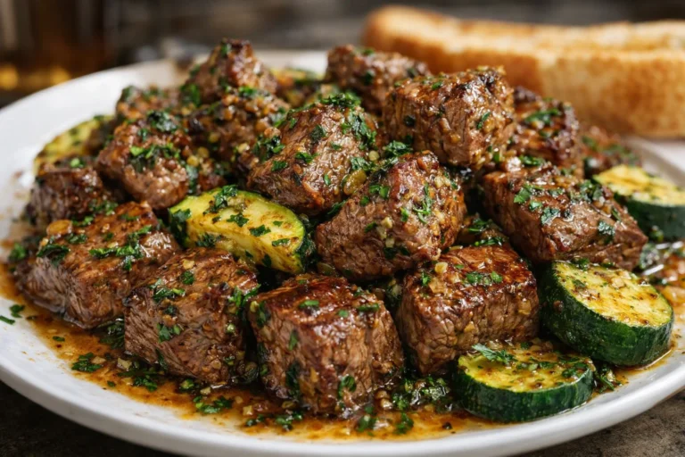 Garlic Butter Steak Bites with Zucchini Quick Low-Carb Dinner Recipe