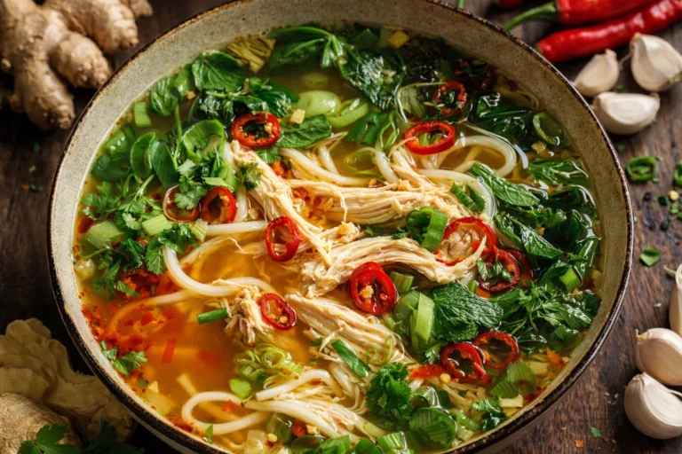Ginger Garlic Chicken Noodle Soup A Simple and Healthy Comforting Recipe