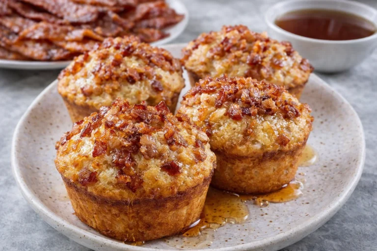 High Protein Maple Bacon Pancake Muffins Easy Breakfast Recipe