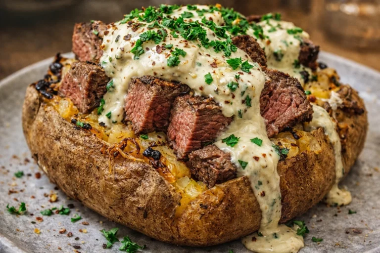 Loaded Steak Potatoes with Creamy Sauce A Hearty Dinner Recipe for Everyone
