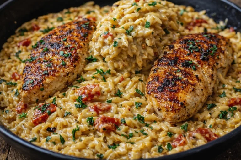 One-Pot Cajun Chicken Alfredo Orzo Quick and Easy Dinner Recipe