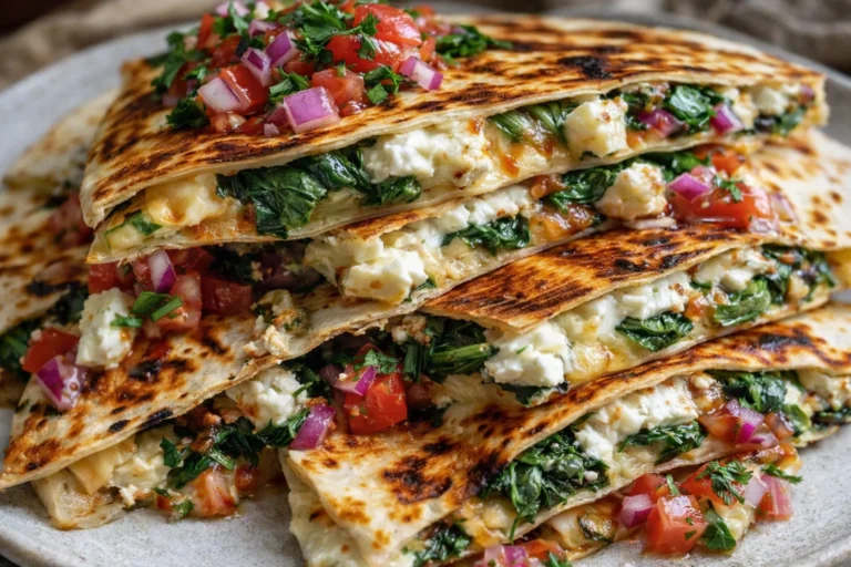 Mediterranean Quesadillas with Spinach, Feta, and Mozzarella A Quick and Easy Healthy Recipe