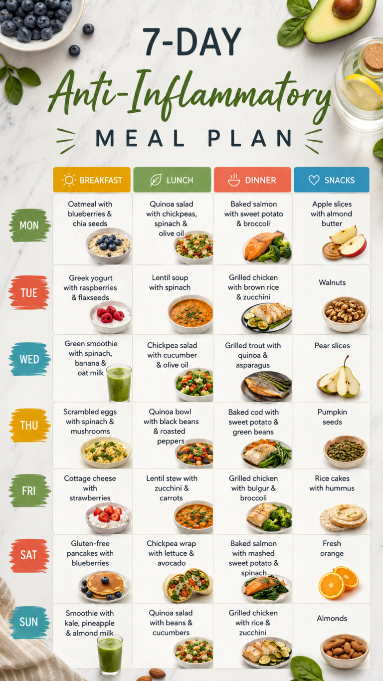 7-Day Anti-Inflammatory Meal Plan  Healthy Recipes for Clean Eating