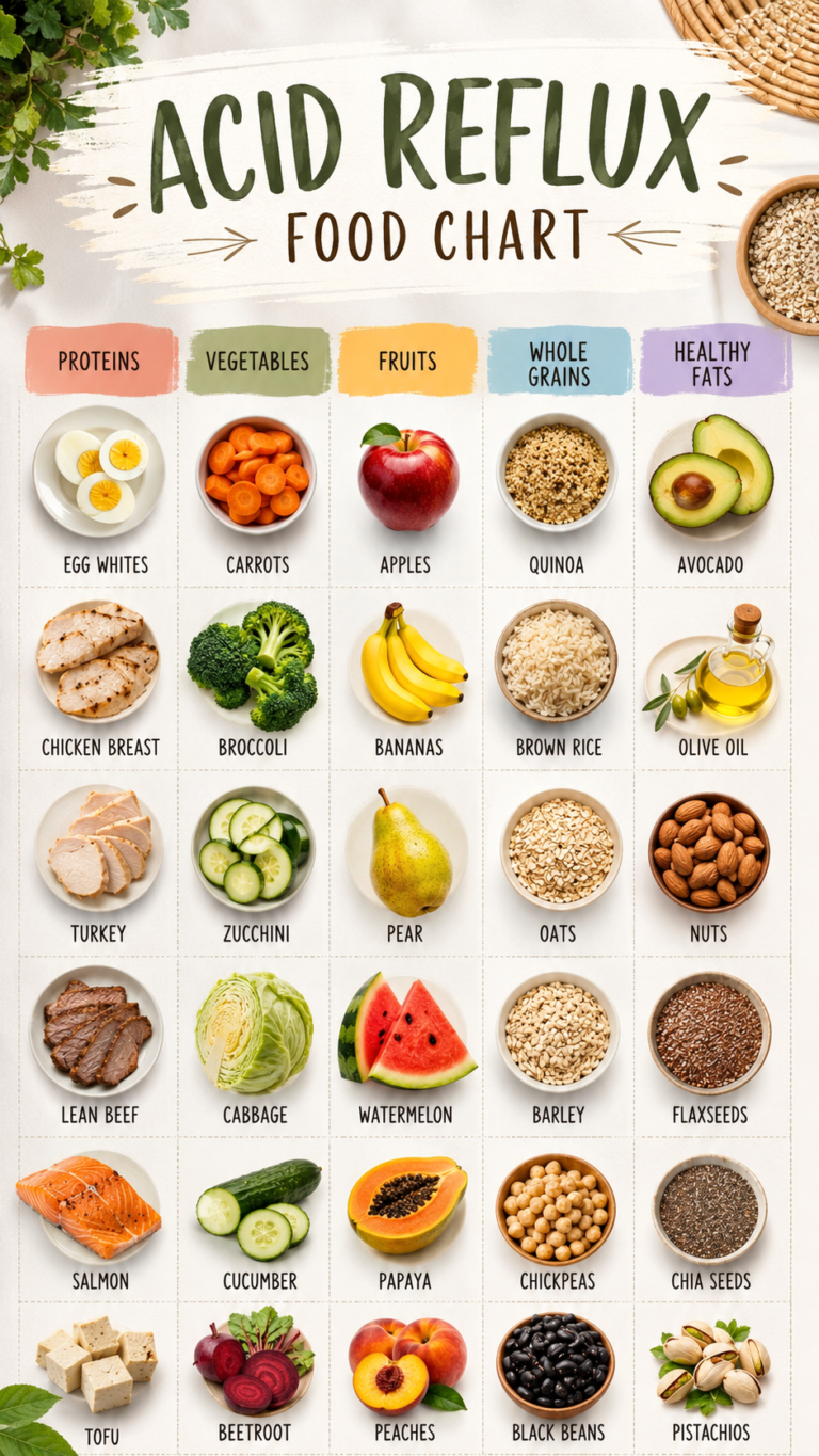 Acid Reflux Diet Food Chart Healthy Recipes  GERD-Friendly Meal Ideas Guide