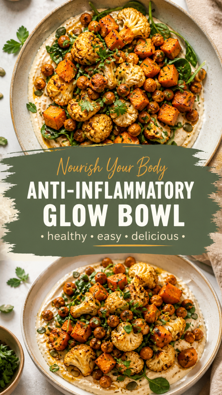 Anti-Inflammatory Glow Bowl Recipe  Healthy Dinner Bowl with Roasted Veggies
