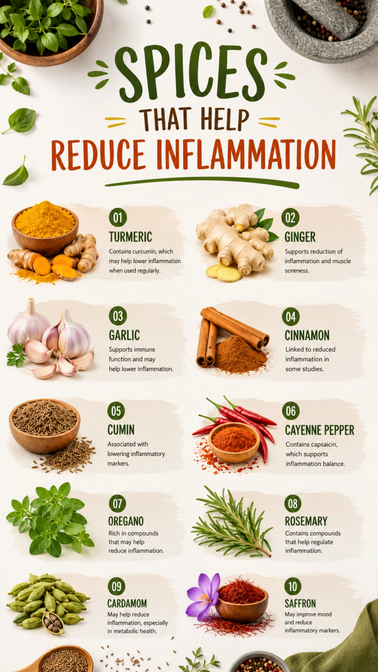Anti-Inflammatory Spices Guide Turmeric, Ginger  Garlic Healthy Recipes