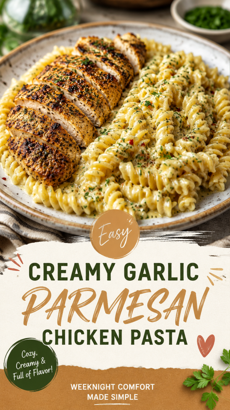 Creamy Garlic Parmesan Chicken Pasta Easy Dinner Recipe for Busy Weeknights