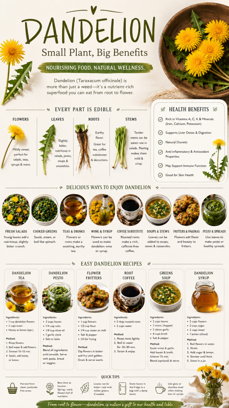 Dandelion Recipes  Food Uses Healthy Herbal Tea, Pesto  Natural Remedies