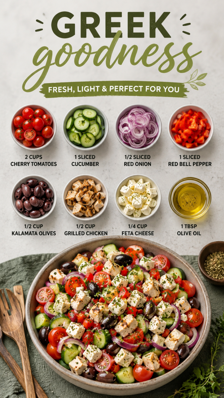Greek Salad for Weight Loss  Healthy Dinner Recipe with Chicken  Feta